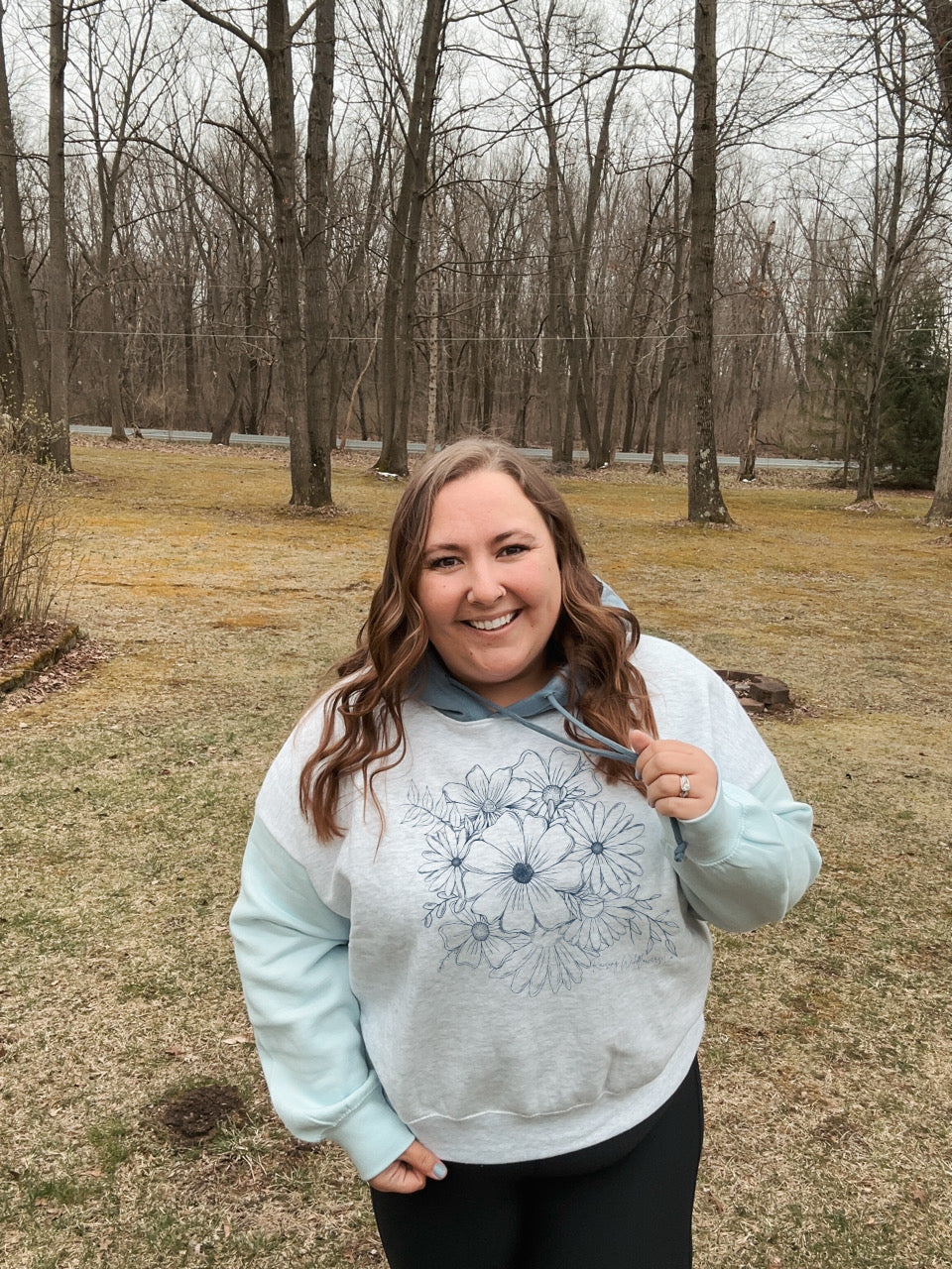 Floral cropped hoodie