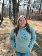 Load image into Gallery viewer, Floral Seafoam hoodie
